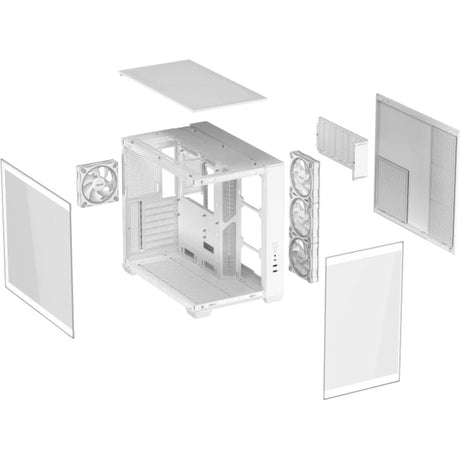 Custodia midi tower Asus a32 plus (bianco | 2x USB-A | 1x USB-C | RGB | vetro temperato)