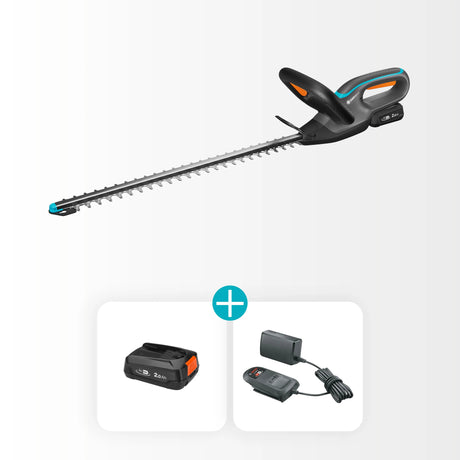 Gardena tagliasiepi a batteria easycut 55 18v set (grigio turchese, 14735-20, batteria e caricabatterie inclusi)