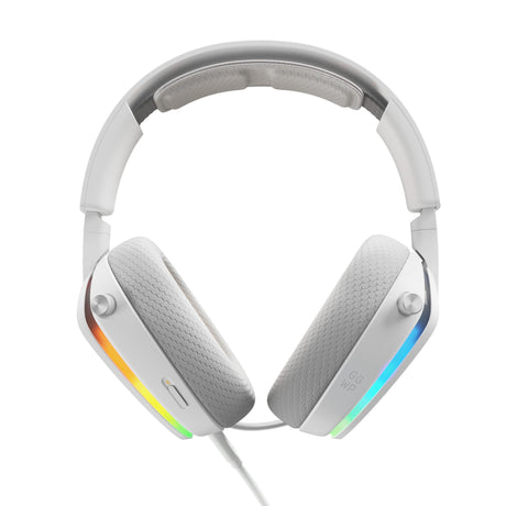 Glorious GHS Eternal RGB - Cuffie da gioco stereo RGB Cuffie da gioco over-ear (Bianco, PC, PS5, PS4, Switch, USB-C)