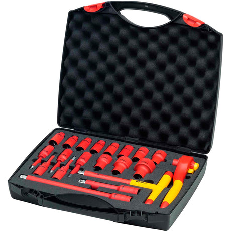 Set chiavi a cricchetto Wiha isolate 1 2 chiavi a bussola (rosso giallo, 20 pezzi in valigetta)