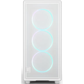 Custodia midi tower rgb epoca dal design frattale (bianco | 2x usb-a | 1x usb-c | rgb | vetro temperato)