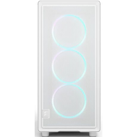 Custodia midi tower rgb epoca dal design frattale (bianco | 2x usb-a | 1x usb-c | rgb | vetro temperato)