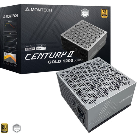 Alimentatore modulare Montech Century II da 1200 watt (argento, 1x 12v-2x6, 6x pcie)