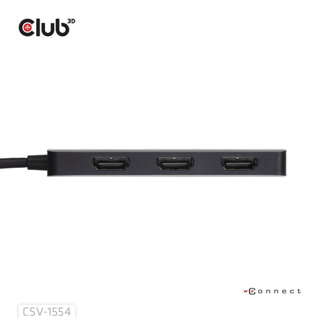 Adattatore Club 3D da USB-C a triplo HDMI MST Hub 4K60Hz (nero)