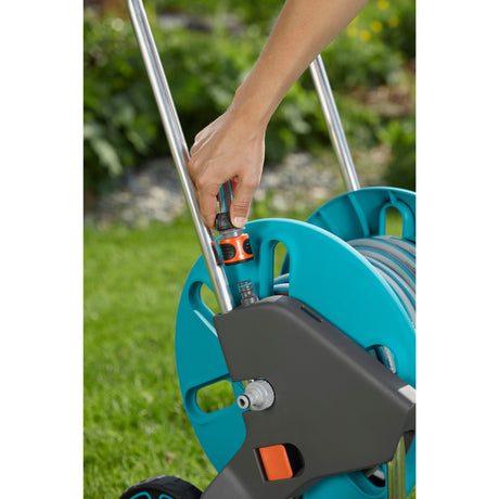 Gardena carrello portagomma aquaroll m easy set (grigio turchese, 18517-20)