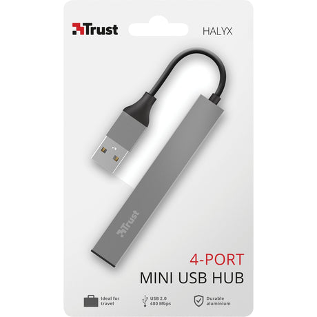 Trust halyx hub mini USB in alluminio a 4 porte Hub USB (alluminio)