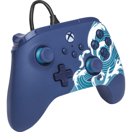 Controller Powera Advantage con cavo per xbox serie x|s - onda d'acqua (blu azzurro, xbox serie x|s, xbox one, PC)