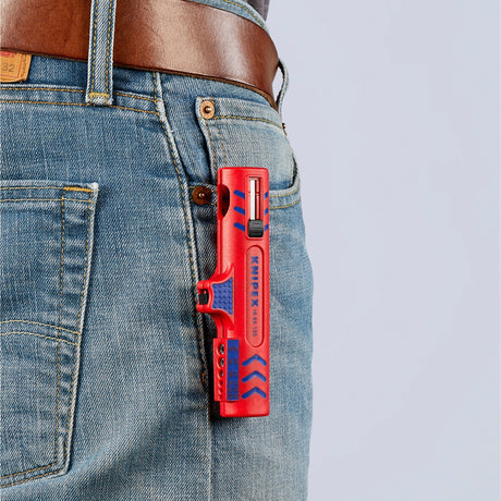 Spellacavi universale Knipex 1685125sb Strumento spelafili (rosso blu)