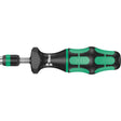 Chiave dinamometrica regolabile per cacciavite dinamometrico Wera serie 7400 Kraftform (nero verde, da 0,3 a 1,2 nm, con supporto a cambio rapido Rapidaptor)