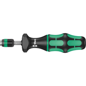 Chiave dinamometrica regolabile per cacciavite dinamometrico Wera serie 7400 Kraftform (nero verde, da 0,3 a 1,2 nm, con supporto a cambio rapido Rapidaptor)