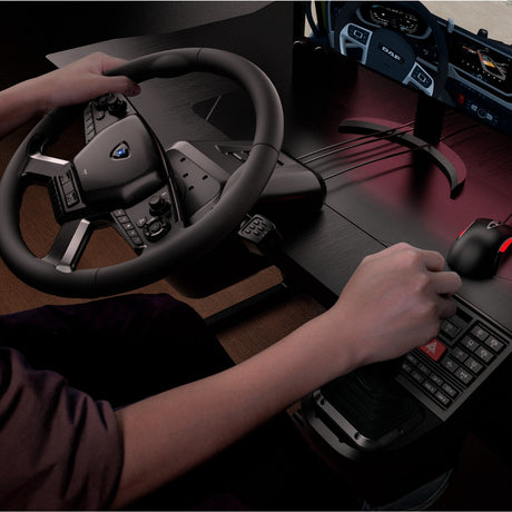 Set simulatore del sistema di controllo del camion con feedback della forza Hori (nero argento)