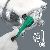 Cricchetto Wera 8010 b zyklop comfort (nero verde, con nottolino di commutazione e azionamento 3 8)