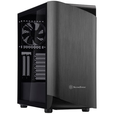 Custodia Midi Tower Silverstone Seta A1 (titanio nero | 2x USB-A | 1x USB-C | RGB | vetro temperato)