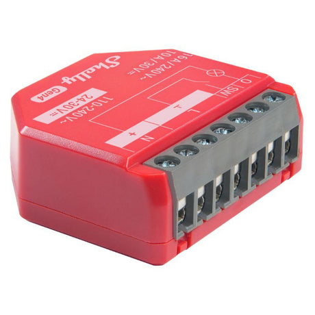 Relè Shelly 1pm gen4 (rosso, bluetooth, wi-fi)