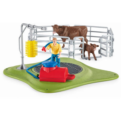 Schleich Farm World - Figura della stazione di lavaggio delle mucche (42529)