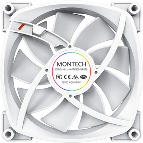 Ventola Montech ax140 fan pwm rgb (bianco, 140 x 140 x 25 mm)