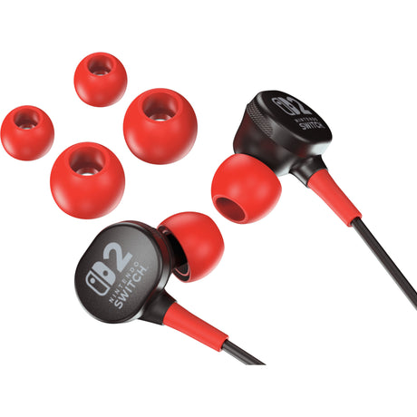 Auricolari cablati Powera per Nintendo Switch 2 in-ear (nero rosso, Nintendo Switch 2, Nintendo Switch, Nintendo Switch - modello OLED, Nintendo Switch Lite)