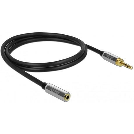 Delock jack stereo da 3,5 mm a 3 pin maschio > cavo di prolunga femmina (nero, 1 metro)