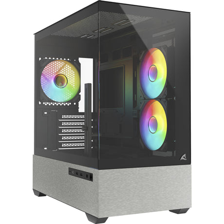 Custodia mini tower Sharkoon mk7 argb (nera | 2x USB-A | 1x USB-C | RGB | vetro temperato)