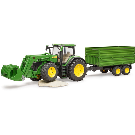 Bruder John Deere 7R 350 con caricatore frontale e rimorchio da trasporto modello di veicolo (03155)