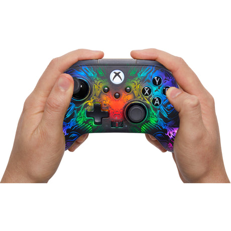 Controller wireless Powera Fusion Pro per Xbox Serie X|S con Lumectra (Nero, RGB, Xbox Serie X|S, Xbox One, PC)