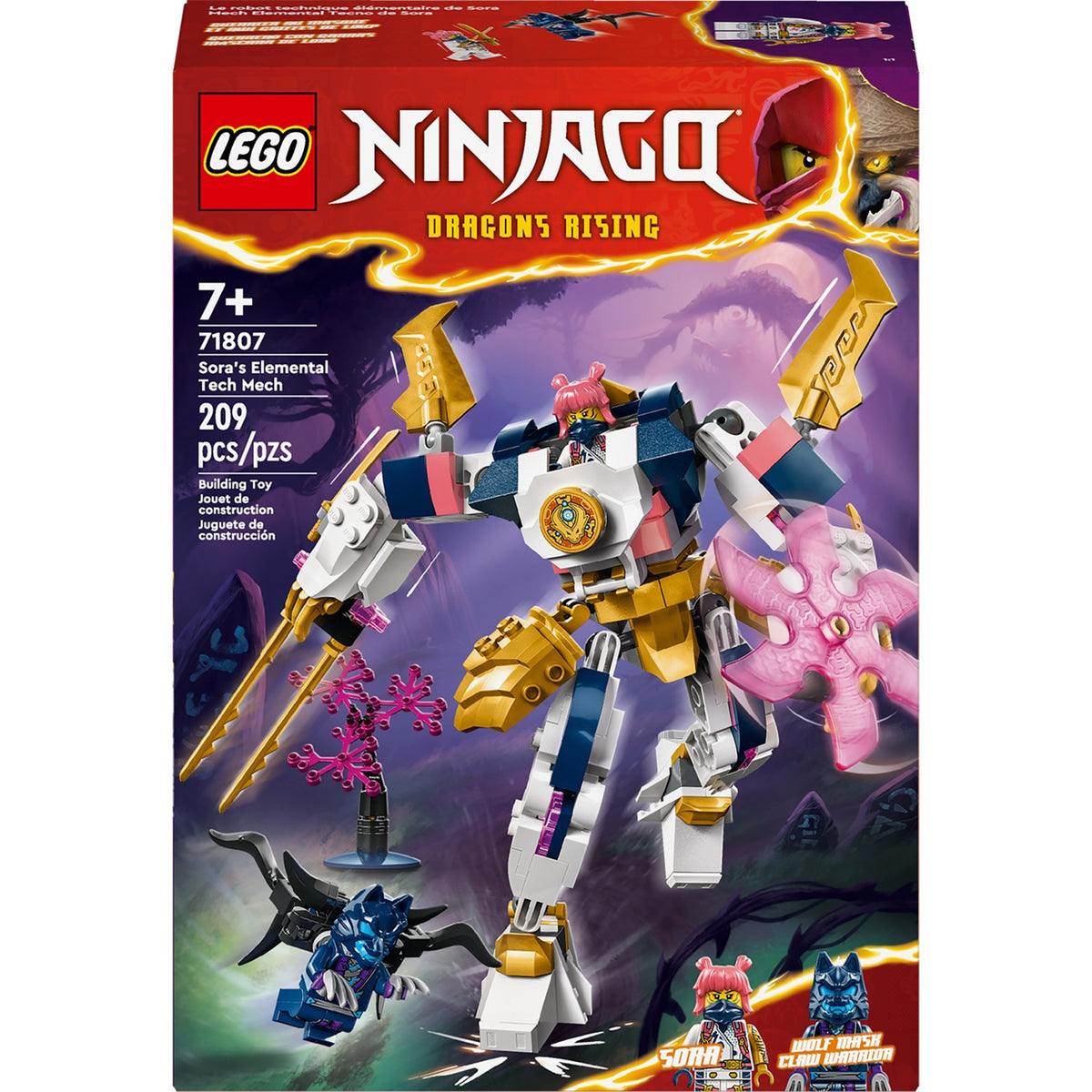 Lego Ninjago - Giocattolo da costruzione Mecha tecnologico elementale di Sora (71807)