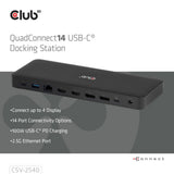 Docking station per display quadruplo USB-C Club 3D 14-1 (nero)