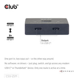 Club 3D USB-C bidirezionale video + dati + switch PD Switch USB (nero)