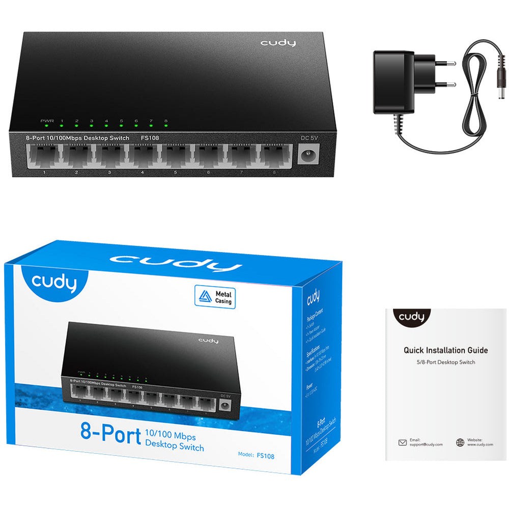 Switch desktop Cudy 8 porte 10 100 Mbps (nero)