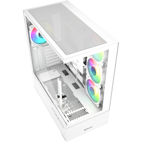 Custodia midi tower Sharkoon ak6 rgb (bianco | 2x usb-a | 1x usb-c | rgb | vetro temperato)