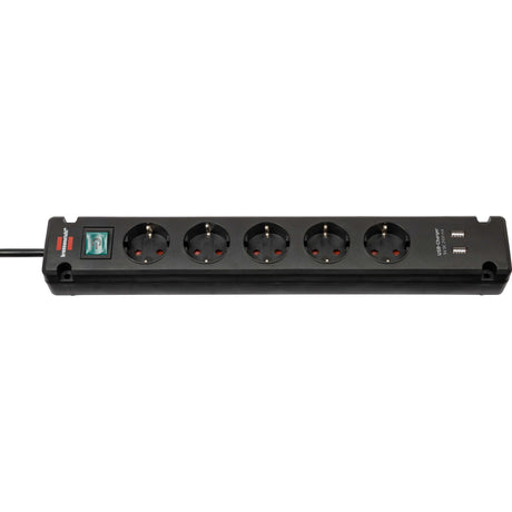 Presa multipla Brennerstuhl bremounta Presa multipla a 5 vie (nera, 2x USB)