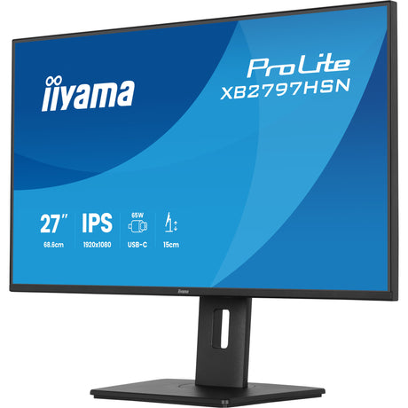 Monitor Iiyama prolite xb2797hsn-b1 27 (nero, 100 Hz, HDMI, porta display, USB-C, LAN, audio)