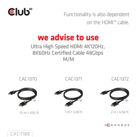 Adattatore Club 3D Mini Displayport 1.4 a HDMI 8K60Hz MF (nero)