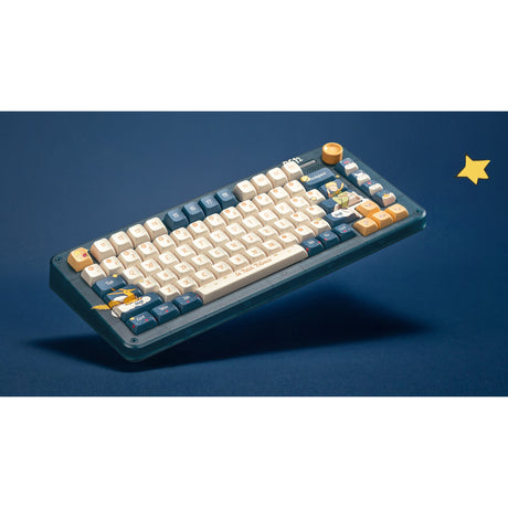 Tastiera meccanica wireless Iqunix zx75 sky meet (blu, layout us (qwerty), iqunix piccolo principe, 75%, LED rgb, hot-swapable, double-shot pbt, 2,4 ghz | bluetooth 5.1 | usb-c)