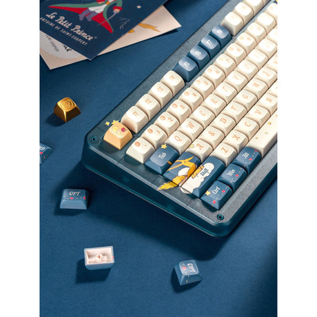 Tastiera meccanica wireless Iqunix zx75 sky meet (blu, layout us (qwerty), iqunix piccolo principe, 75%, LED rgb, hot-swapable, double-shot pbt, 2,4 ghz | bluetooth 5.1 | usb-c)
