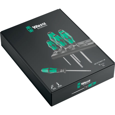 Wera 367 6 Set di cacciaviti Torx HF Kraftform Plus + rack (nero verde, 6 pezzi)