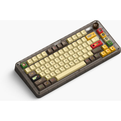 Tastiera meccanica wireless Iqunix zx75 happy ape (marrone, layout us (qwerty), ttc Holy Panda, 75%, LED rgb, hot-swapable, double-shot pbt, 2.4ghz | bluetooth 5.1 | usb-c)