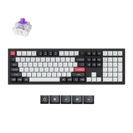 Tastiera meccanica Keychron Q6 HE-M1 RGB (nera, layout USA (QWERTY), nebulosa magnetica a doppia guida Gateron, 100%, RGB, copritasti PBT a doppio scatto con profilo osa, hot swap, USB-C 2,4 GHz Bluetooth 5.2, manopola)