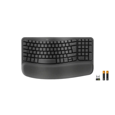 Logitech wave keys for business toetsenbord (zwart, us-international lay-out (qwerty), plunger, 100%)
