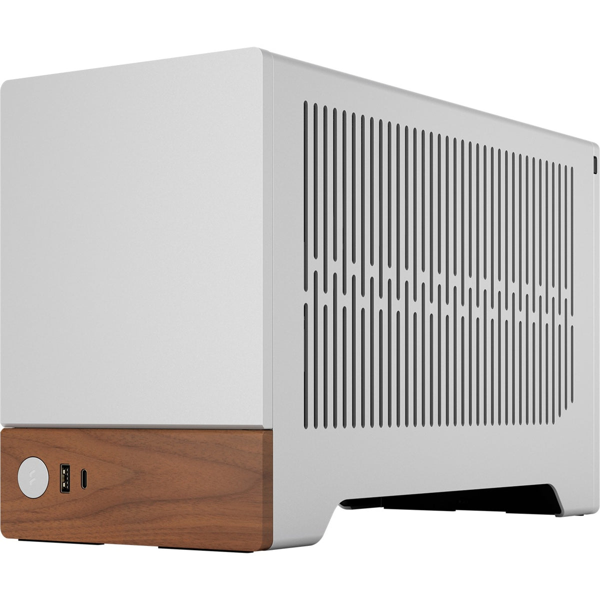 Custodia mini tower terra dal design frattale (colore legno argento | 1x USB-A | 1x USB-C)