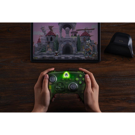 Controller 8bitdo definitivo a 3 modalità per xbox (verde trasparente, xbox serie x|s, xbox one, pc, bluetooth usb-c 2.4 ghz)