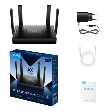 Router Cudy ax1500 gigabit wi-fi 6 (nero, app)