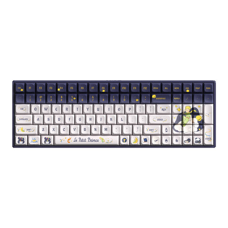 Tastiera da gioco meccanica Iqunix F97 Starry Tryst RGB (blu scuro, layout USA (QWERTY), rosa silenziosa Iqunix, 96%, LED RGB, sostituibile a caldo, PBT, 2,4 GHz | Bluetooth 5.1 | USB-C)