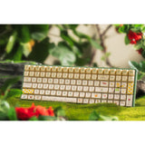 Tastiera da gioco meccanica rgb iqunix f97 con data floreale (verde, layout us (qwerty), iqunix piccolo principe, 96%, led rgb, sostituibile a caldo, pbt, 2,4 ghz | bluetooth 5.1 | usb-c)