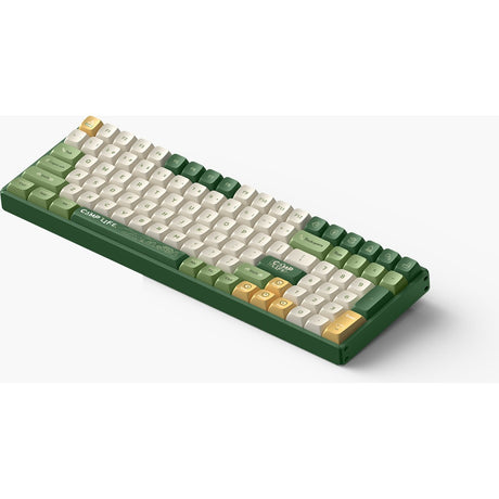 Tastiera meccanica wireless da campeggio Iqunix f97 (verde, layout us (qwerty), cherry mx brown, 96%, led rgb, hot-swapable, pbt, 2.4ghz | bluetooth 5.1 | usb-c)