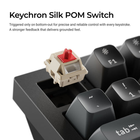 Tastiera meccanica personalizzata Keychron q6 ultra-m3 8k wireless (nera, layout us (qwerty), pompon in seta marrone, 100%, rgb, hot swap, 8k, 2,4 ghz bluetooth 5.2 usb-c)