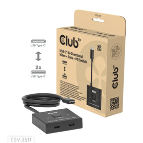 Club 3D USB-C bidirezionale video + dati + switch PD Switch USB (nero)