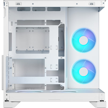 Custodia midi tower rgb dal design frattale pop 2 vision (bianco | 1x usb-a | 1x usb-c | rgb | vetro temperato)