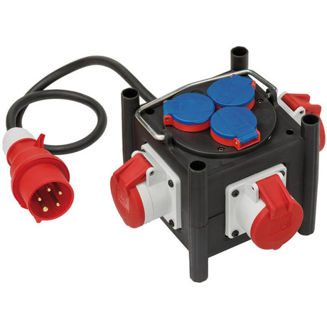Distributore di corrente compatto in gomma Brennerstuhl bsv 3 ls e 16 2 ip44 presa da 1 metro (nero, 3x con terra, 3x cee)