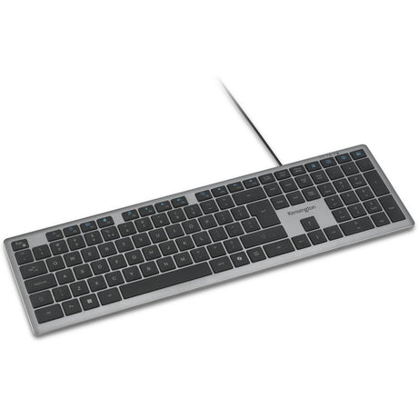Tastiera cablata Kensington KB515 EQ USB-C USB-A (grigia, layout internazionale USA (QWERTY), interruttori a forbice, 100%)